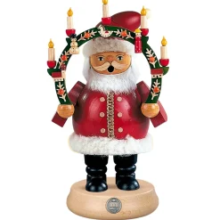 Müller Kleinkunst Räuchermänner-Weihnachtsmann Mit Kerzenbogen, Rauchermannchen