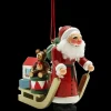 Käthes Original Baumschmuck Aus Holz-Weihnachtsmann Mit Schlitten