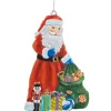 Käthes Original Baumschmuck Aus Zinn-Weihnachtsmann Mit Spielzeug