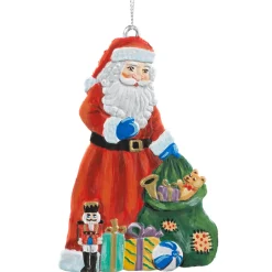 Käthes Original Baumschmuck Aus Zinn-Weihnachtsmann Mit Spielzeug