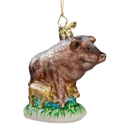Poesie in Glas Baumschmuck Aus Glas-Wildschweinfamilie