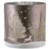 Käthe Wohlfahrt Kerzen & Teelichthalter-Windlicht "Hirsche Im Wald" Taupe, 15Cm