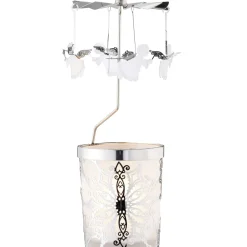 Käthe Wohlfahrt Kerzen & Teelichthalter-Windlicht-Karussell "Engel", Silber