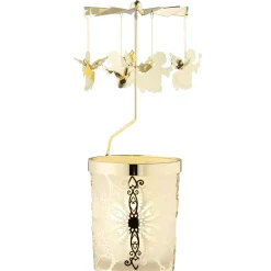 Käthe Wohlfahrt Kerzen & Teelichthalter-Windlicht-Karussell "Engelchen", Gold
