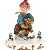 Hubrig Volkskunst Hubrig Miniaturen-Winterkinder Schlittenfahrer