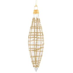 Käthe Wohlfahrt Baumkugeln Und Set-Angebote-Zapfen Klar Mit Glitzer Gold/Weis