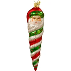 Poesie in Glas Baumschmuck Aus Glas-Zapfen Weihnachtsmann