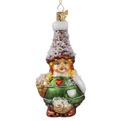 Poesie in Glas Baumschmuck Aus Glas-Zapfenwichtel Madchen