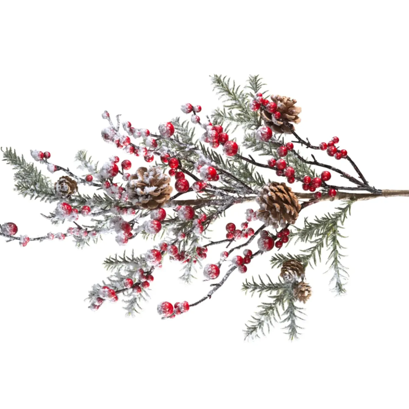 Käthe Wohlfahrt Wohndeko-Zweig Mit Roten Beeren Und Tannenzapfen